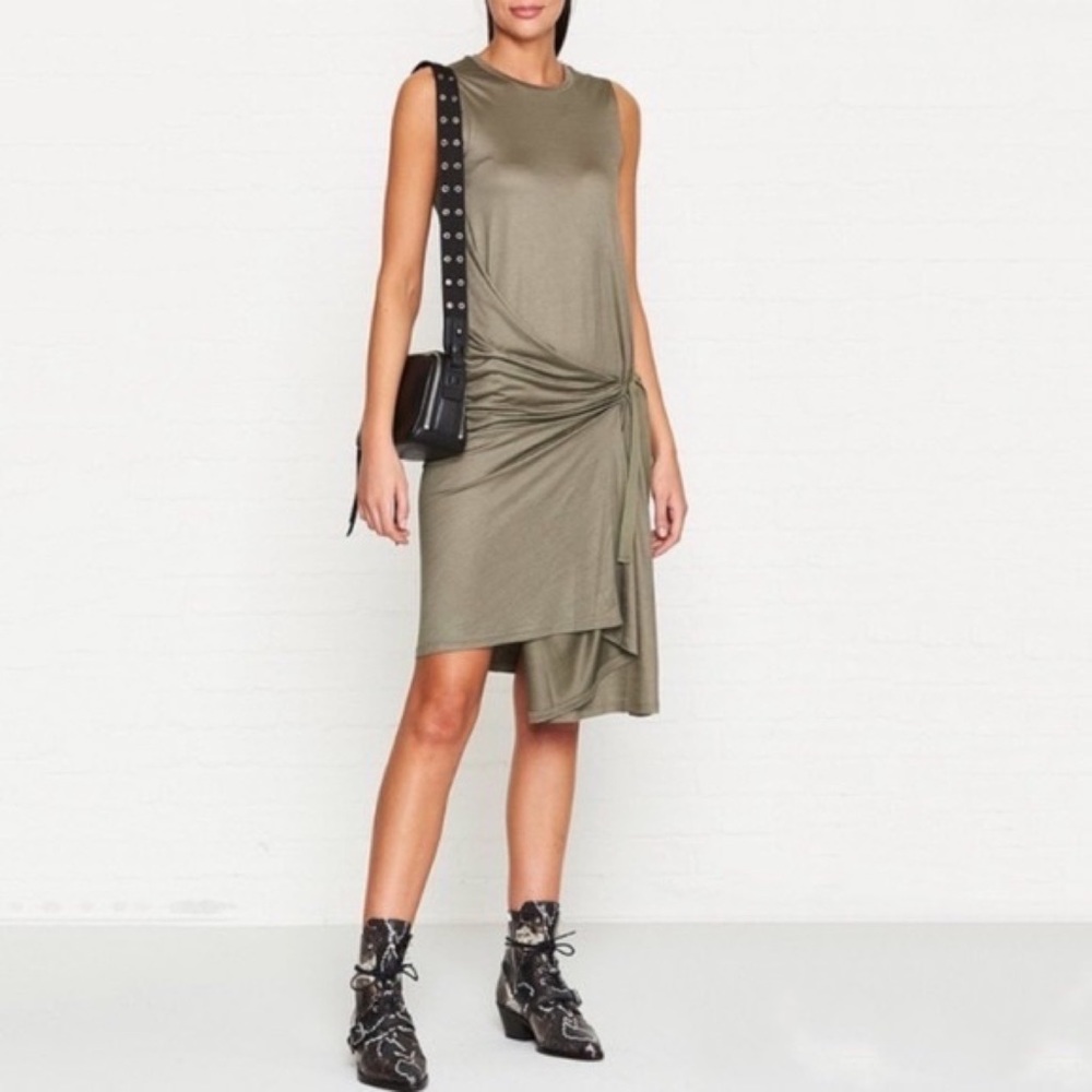 AllSaints Lisen side tie “wrap” dress